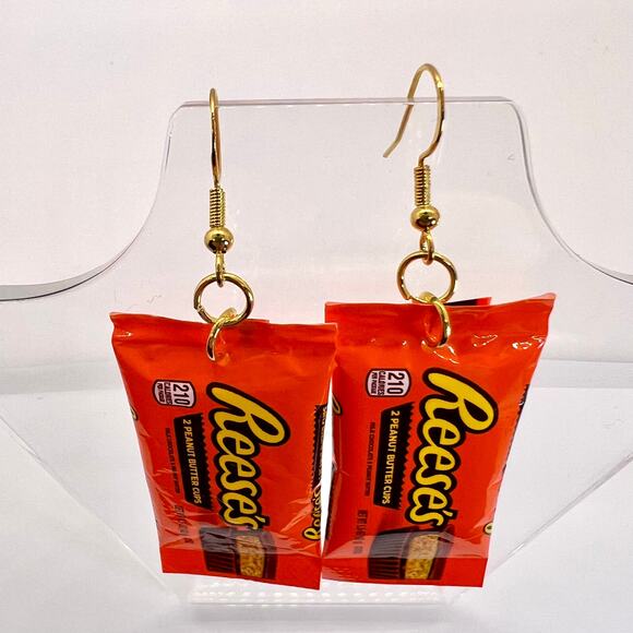 Reeses Cups Earrings - Peanut Butter Cups Earrings - Candy Earrings - Picture 3 of 10